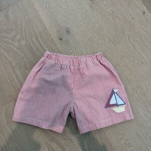 The Beaufort Bonnet Company Red Striped Kids Shorts